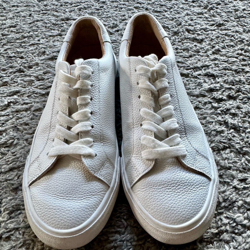Lucky Brand Lightly worn REAL leather white sneakers